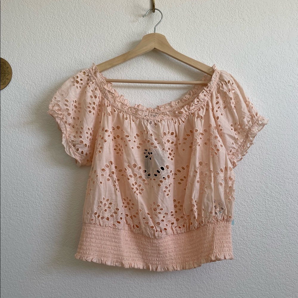 Forever 21 Puff-sleeve Eyelet Crop Top - Size 3X - New with Tags